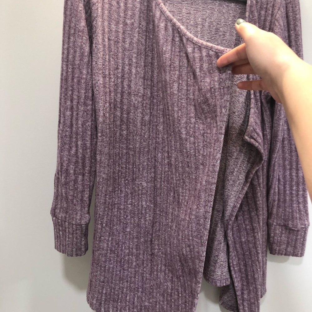 Soft Surroundings Purple Cuddle Bug Topper Cardigan Small View 5